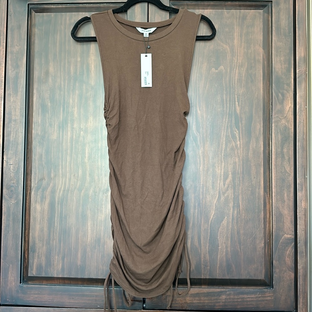 Steve Madden chocolate brown ruched dress